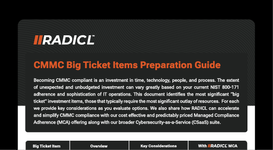 CMMC Big Ticket Guidance