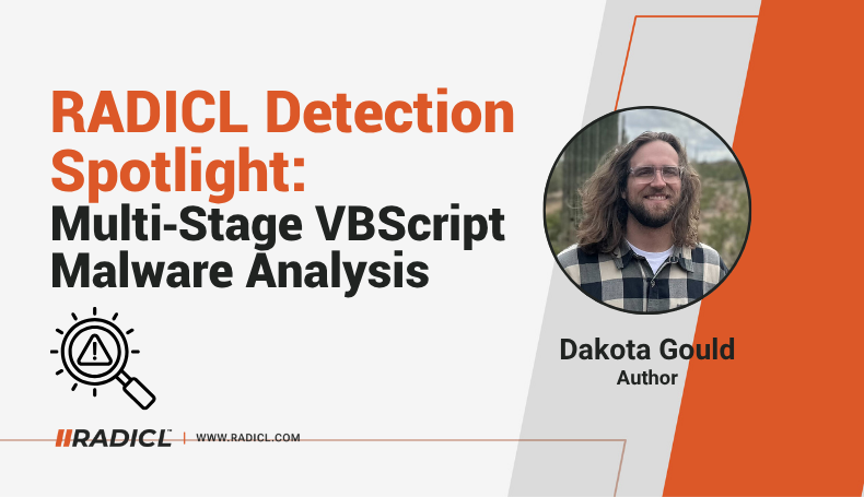 This is a detailed breakdown of a malicious VBS script discovered on an endpoint within RADICL’s customer base as a result of RADICL’s custom EDR detection logic. The script executes a multi-stage attack designed to achieve persistence, evade detection, and deploy a secondary payload.